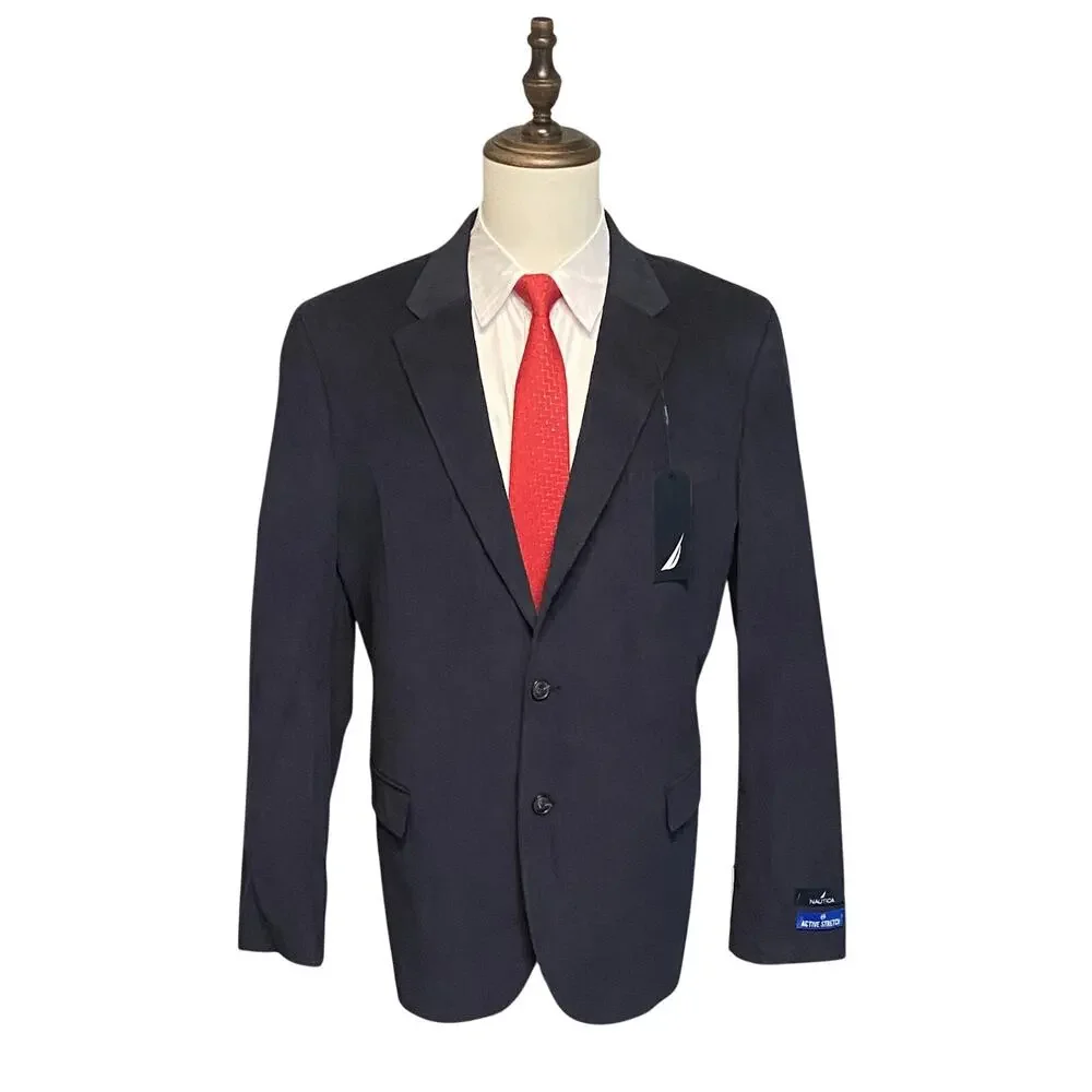 Nautica Sport Coat Men's 46 Regular Corduroy Blazer Modern Fit Navy Blue NWT